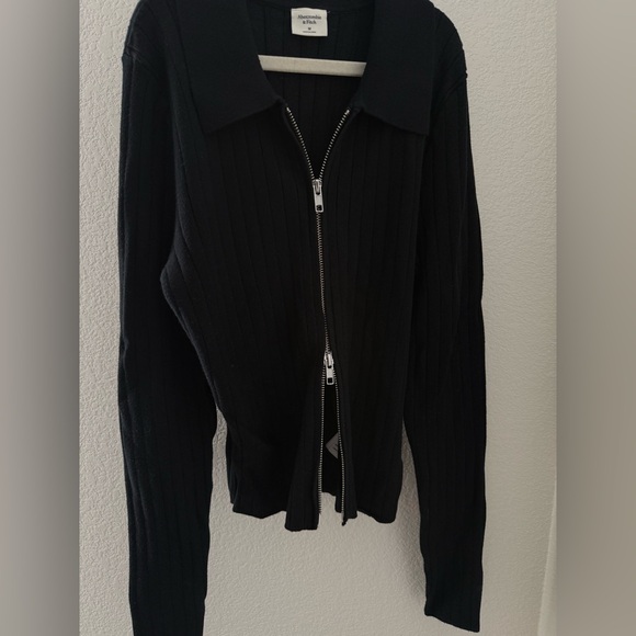 Abercrombie & Fitch Black Ribbed Jacket - Picture 2 of 5